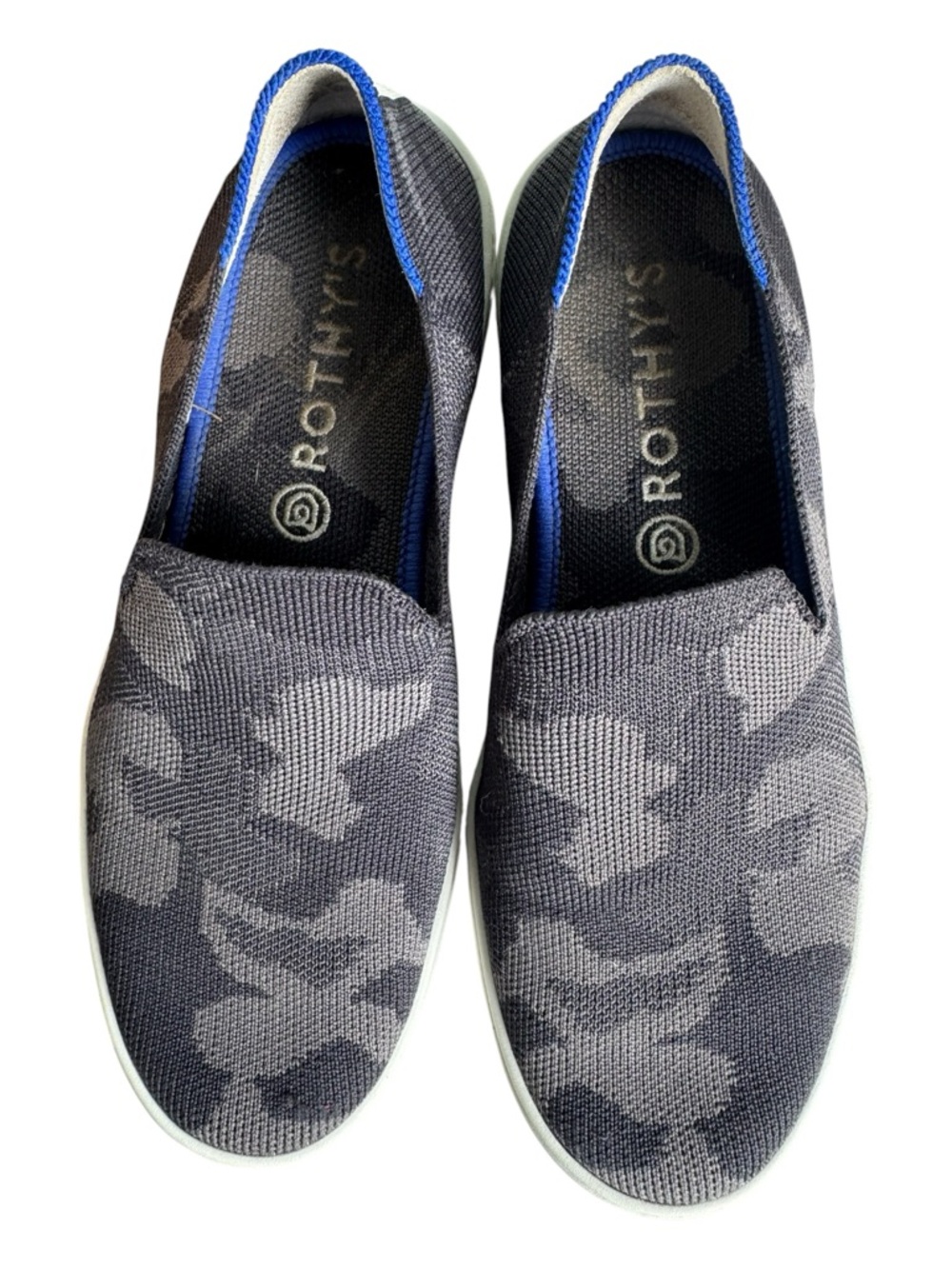 Rothy’s The Original Slip-On Grey Black Camo Sneakers - Picture 3 of 10